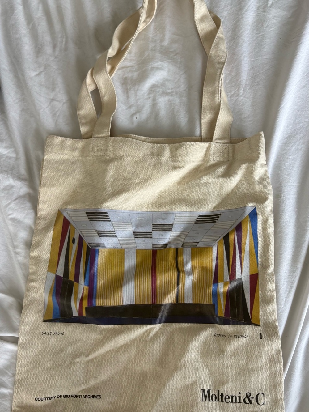 Molteni&C Gio Ponti Archives Canvas Tote Bag - Salle Jaune 16x14 Like New
